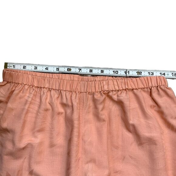 Dana Gibson Coral Floral Pattern Elastic Waist Silk Pants Sz Lg Coastal Grandma - Picture 5 of 14